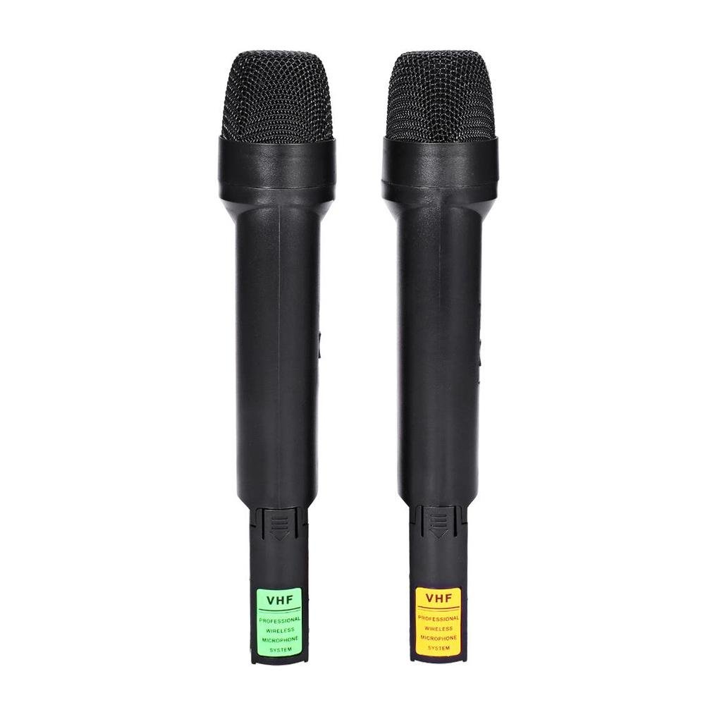 WEISRE WM-03V Dual wireless microphone Professional 210 - 280MHz VHF Wireless Handheld Dual Channel Transmitter Mic Set - Edragonmall.com