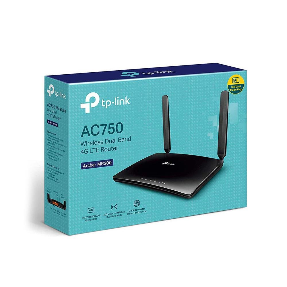 WIFI Router TP-Link Archer MR200 Cat4 + AC750 Mbps Dual Band 4G LTE WLAN Router - Edragonmall.com