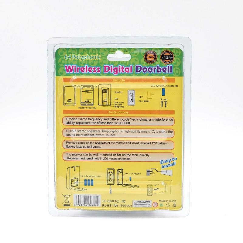 Wireless Digital Doorbell Loudly Doorbell Safety Doorbell Easy to Install ZDL-2783 - Edragonmall.com