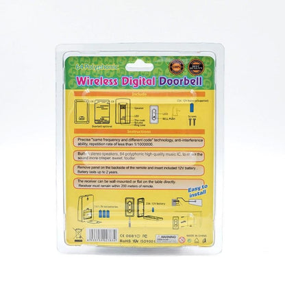 Wireless Digital Doorbell Loudly Doorbell Safety Doorbell Easy to Install ZDL-2783 - Edragonmall.com