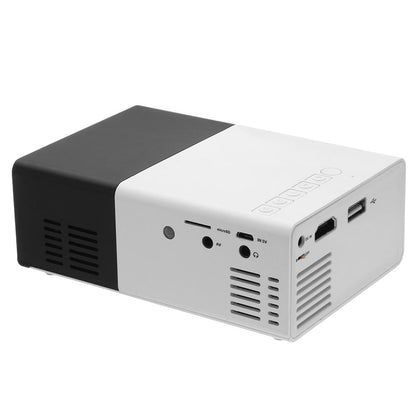 YG-300 LED Projector 400-600 Lumens 1080P Home Media Player With Remote Control -White - Edragonmall.com