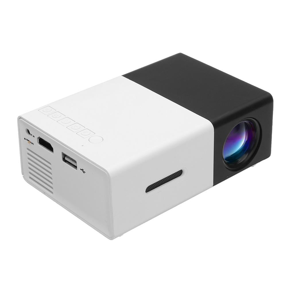 YG-300 LED Projector 400-600 Lumens 1080P Home Media Player With Remote Control -White - Edragonmall.com