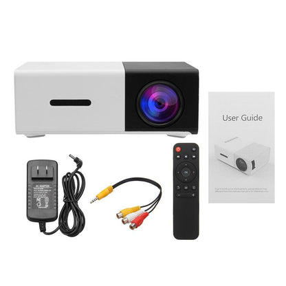 YG-300 LED Projector 400-600 Lumens 1080P Home Media Player With Remote Control -White - Edragonmall.com