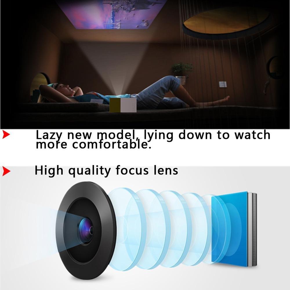 YG-300 LED Projector 400-600 Lumens 1080P Home Media Player With Remote Control -White - Edragonmall.com