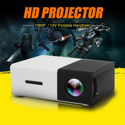 YG-300 LED Projector 400-600 Lumens 1080P Home Media Player With Remote Control -White - Edragonmall.com
