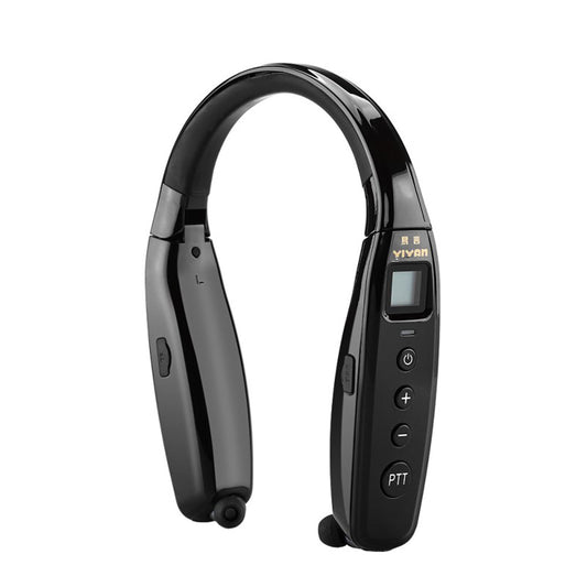 YIYAN 3W YI-669 Earphone walki-talk UHF Earphone Hanging Neck Walkie Talkie Foldable Bluetooth Headset - Edragonmall.com